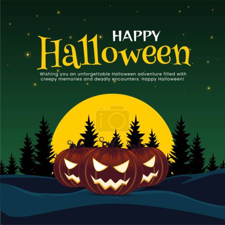 Téléchargez les illustrations : Joyeux modèle de conception de bannière Halloween. - en licence libre de droit