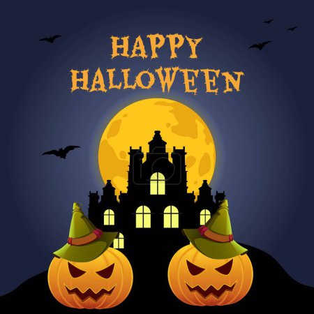 Illustration for Banner design template of Happy Halloween. - Royalty Free Image