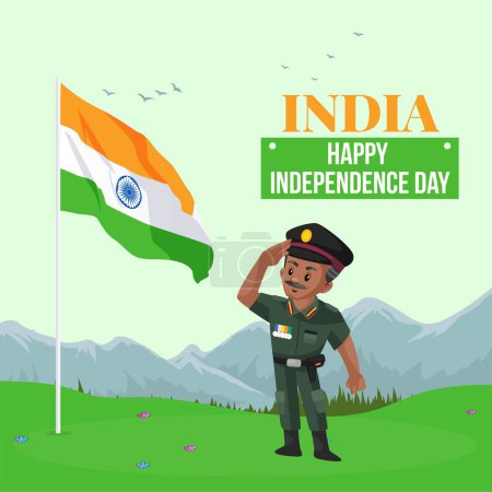 Illustration for Banner design of 15th august happy independence day template. - Royalty Free Image