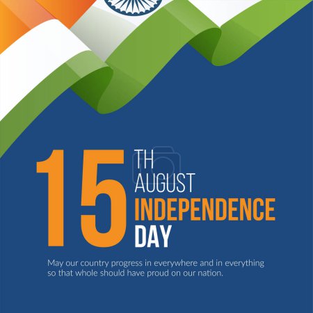 Ilustración de Diseño de la bandera de la plantilla del día de independencia de la India del 15 de agosto. - Imagen libre de derechos