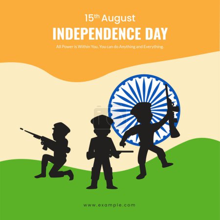 Illustration for Celebrating 15 august happy independence day banner design. - Royalty Free Image