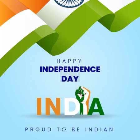 Banner de diseño de 15 agosto feliz plantilla de día de la independencia. 