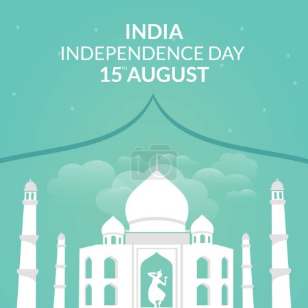 Illustration for Banner design of 15 august happy independence day template. - Royalty Free Image