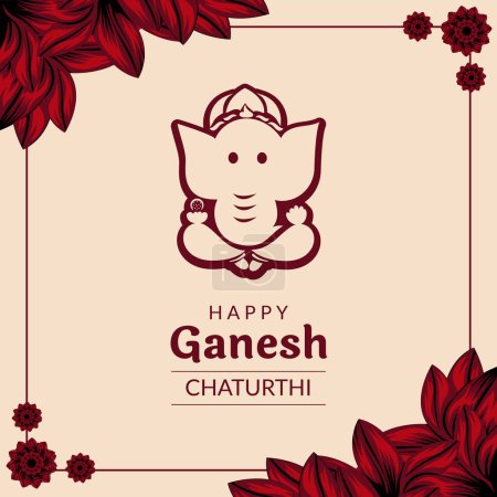 Téléchargez les illustrations : Festival traditionnel indien heureux modèle de conception de bannière Ganesh Chaturthi. - en licence libre de droit