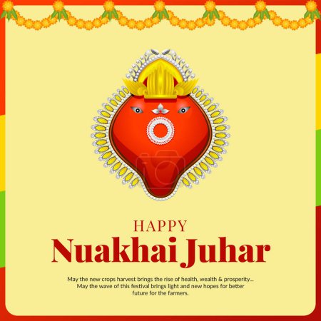 Ilustración de Banner de diseño de feliz nuakhai juhar plantilla. - Imagen libre de derechos