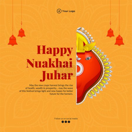 Ilustración de Banner de diseño de feliz nuakhai juhar plantilla. - Imagen libre de derechos
