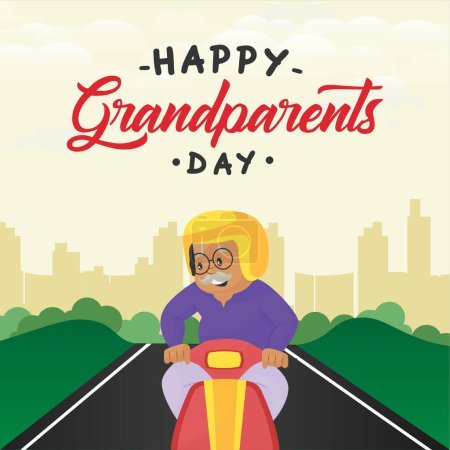 Ilustración de Hermoso diseño de la plantilla de banner de día de abuelos felices. - Imagen libre de derechos