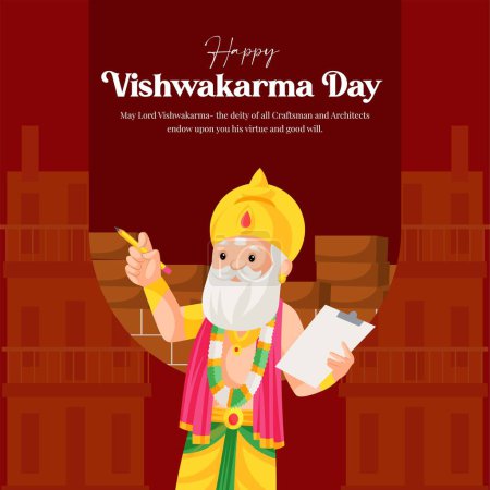Téléchargez les photos : Dieu hindou vishwakarma un architecte et ingénieur divin de la conception de bannière de l'univers. - en image libre de droit