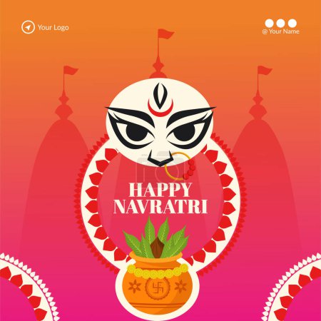 Téléchargez les illustrations : Conception de bannière de modèle heureux festival indien Navratri. - en licence libre de droit