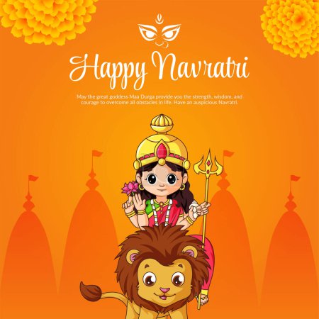 Téléchargez les illustrations : Joyeux Navratri belle conception de bannière de festival hindou indien. - en licence libre de droit