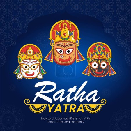Ilustración de Banner de diseño del festival indio jagannath rath yatra plantilla. - Imagen libre de derechos