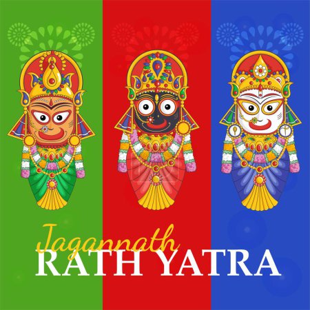 Illustration for Banner design of Indian festival jagannath rath yatra template. - Royalty Free Image