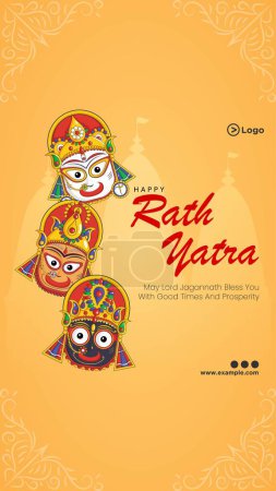Ilustración de Festival indio jagannath rath yatra retrato plantilla diseño. - Imagen libre de derechos