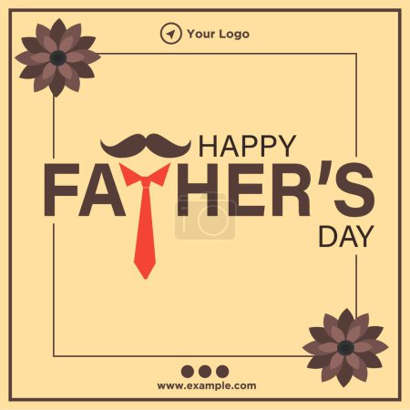 Téléchargez les illustrations : Modèle de conception de bannière de fête de père heureux. - en licence libre de droit