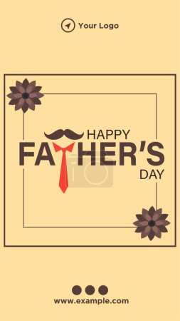 Illustration for Happy father's day portrait template design. - Royalty Free Image