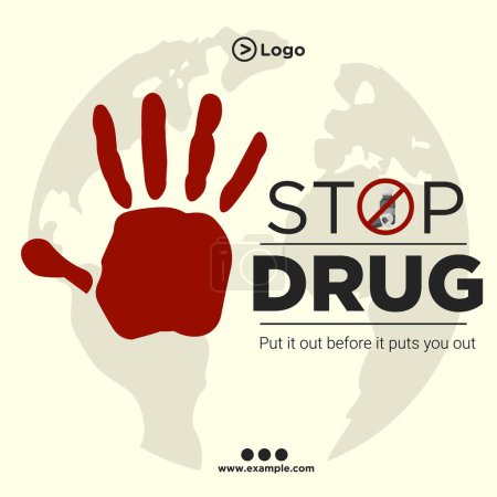 Illustration for Banner design of stop drug template. - Royalty Free Image