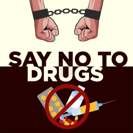 Illustration for Banner design of say no to drugs template. - Royalty Free Image