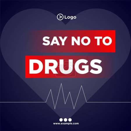 Téléchargez les illustrations : Modèle de bannière de dire non aux drogues. - en licence libre de droit