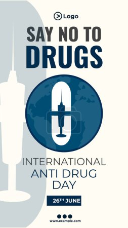 Illustration for Say no to drugs international anti drug day portrait template design. - Royalty Free Image