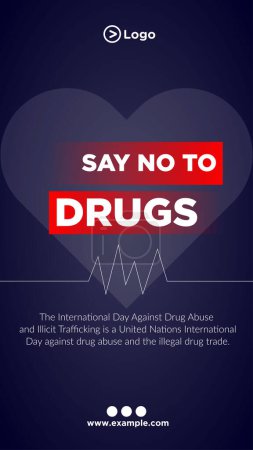 Illustration for Say no to drugs portrait template design. - Royalty Free Image