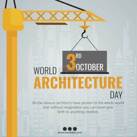 Illustration for World architecture day banner design template. - Royalty Free Image