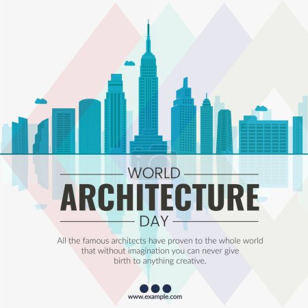 Téléchargez les illustrations : Modèle de conception de bannière Journée mondiale de l'architecture. - en licence libre de droit