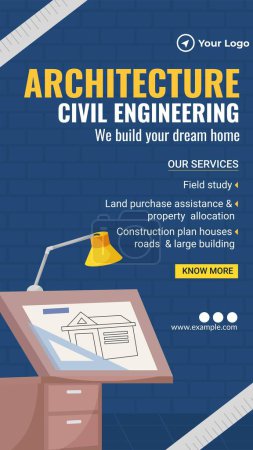 Téléchargez les illustrations : Architecture génie civil, nous construisons votre modèle de portrait maison de rêve. - en licence libre de droit