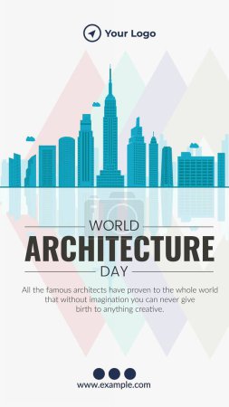 Illustration for World architecture day portrait template design. - Royalty Free Image