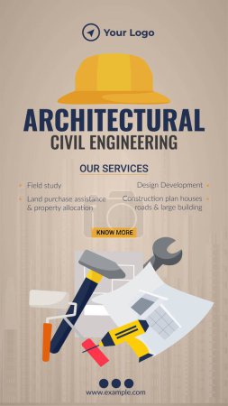 Illustration for Architectural civil engineering portrait template design. - Royalty Free Image
