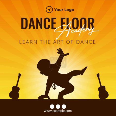 Illustration for Banner design of dance floor academy template. - Royalty Free Image