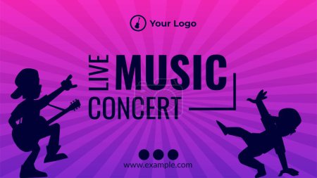 Ilustración de Música en vivo concierto paisaje banner plantilla. - Imagen libre de derechos
