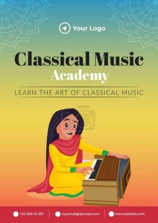 Téléchargez les illustrations : Académie de musique classique flyer design. - en licence libre de droit