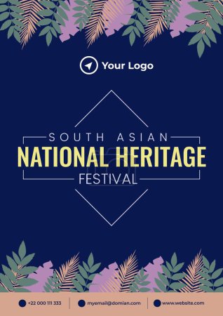 Illustration for South asian national heritage festival flyer design. - Royalty Free Image