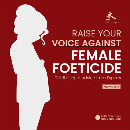 Illustration for Raise your voice against female foeticide banner design. - Royalty Free Image