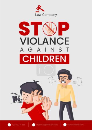 Illustration for Stop violance against children flyer design. - Royalty Free Image