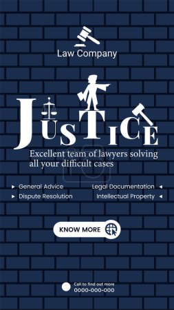 Ilustración de Justicia excelente equipo de abogados resolviendo todos sus casos difíciles diseño de plantilla de retrato. - Imagen libre de derechos