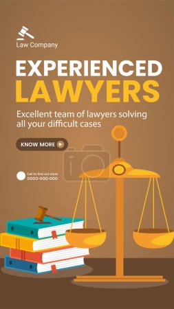 Illustration for Excellent team of lawyers solving all your difficult cases portrait template design. - Royalty Free Image
