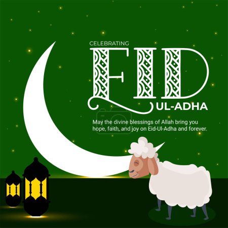 Téléchargez les illustrations : Conception de bannière du festival musulman célébrant l'Aïd Ul Adha modèle. - en licence libre de droit