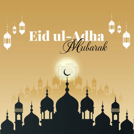 Téléchargez les illustrations : Modèle de bannière du festival musulman Eid Ul Adha Moubarak. - en licence libre de droit