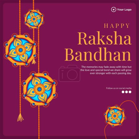 Téléchargez les illustrations : Festival indien heureux modèle de conception de bannière Raksha Bandhan. - en licence libre de droit