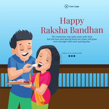Téléchargez les illustrations : Festival religieux indien heureux modèle de conception de bannière Raksha Bandhan. - en licence libre de droit
