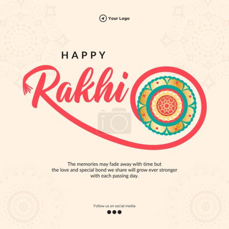 Téléchargez les illustrations : Festival religieux indien heureux modèle de conception de bannière Raksha Bandhan. - en licence libre de droit
