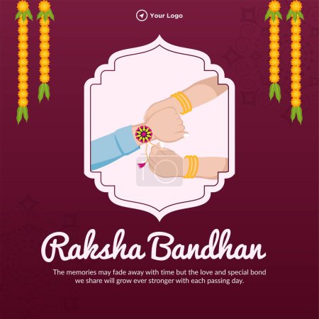 Ilustración de India festival religioso feliz Raksha Bandhan banner plantilla de diseño. - Imagen libre de derechos