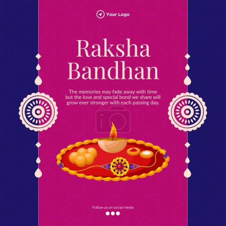 Illustration for Indian festival happy Raksha Bandhan banner design template. - Royalty Free Image