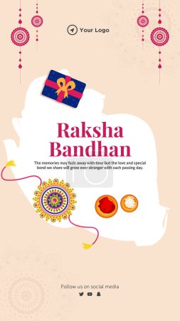 Téléchargez les illustrations : Festival religieux indien heureux modèle portrait Raksha Bandhan. - en licence libre de droit