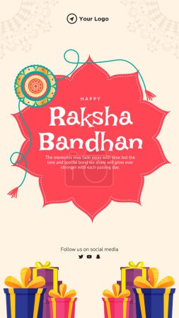 Ilustración de India festival religioso feliz Raksha Bandhan retrato plantilla diseño. - Imagen libre de derechos