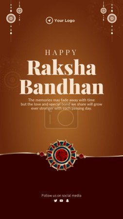 Ilustración de Festival indio feliz Raksha Bandhan retrato plantilla diseño. - Imagen libre de derechos