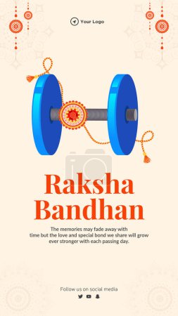 Illustration for Indian religious festival happy Raksha Bandhan portrait template design. - Royalty Free Image