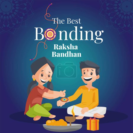 Téléchargez les illustrations : Conception de bannière du festival religieux indien happy raksha bandhan la meilleure illustration vectorielle de liaison. - en licence libre de droit