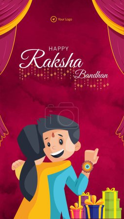 Foto de India festival religioso feliz Raksha Bandhan retrato plantilla diseño. - Imagen libre de derechos